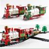 Electric Train Set Safe Realistic Railway Train Christmas Battery-Powered Santa Claus Train Toys Ornaments for Kids Gift