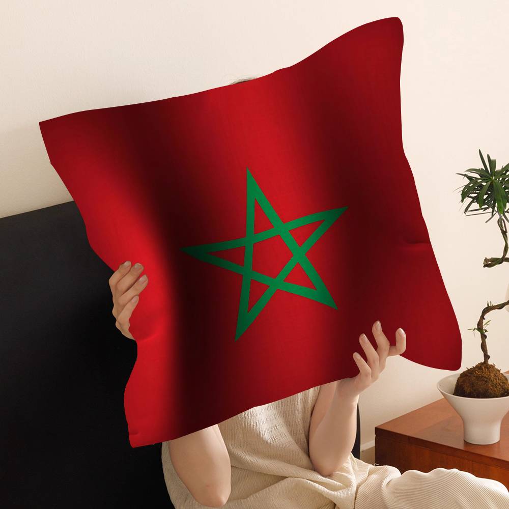 Morocco Map Flag Pillow Cover Sofa Cushion Cover Home Room Decoration Children Gift