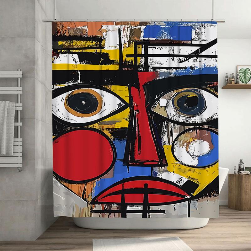 

Artistic Shower Curtain Modern Eye Design With Bold Colors For Bathroom Decor 3D Printed Waterproof Fabric Easy Installation In W60H190(CM)-1 Pcs