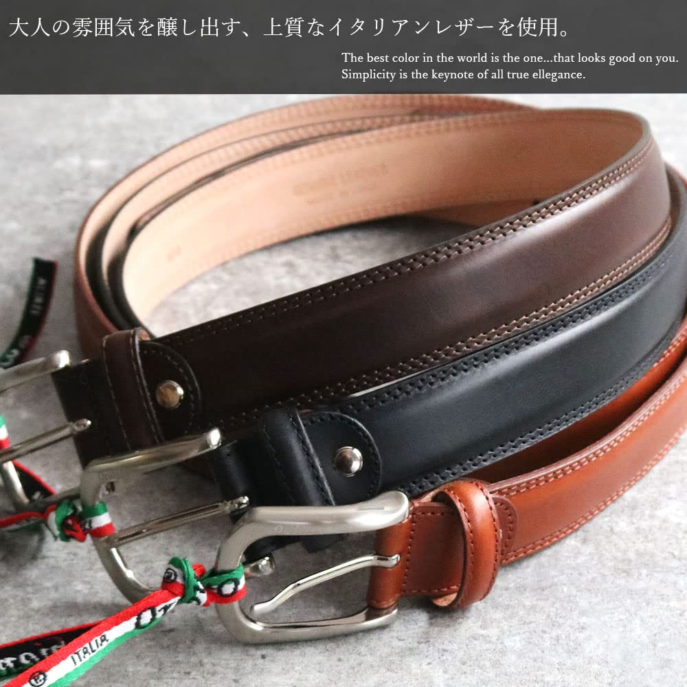 [Orobianco] Genuine Leather Belt for Men, Adjustable Size [Made in Italy] Business, Gentleman, Casual, Large Size, Wide Fit, Slim Fit, Brand Name