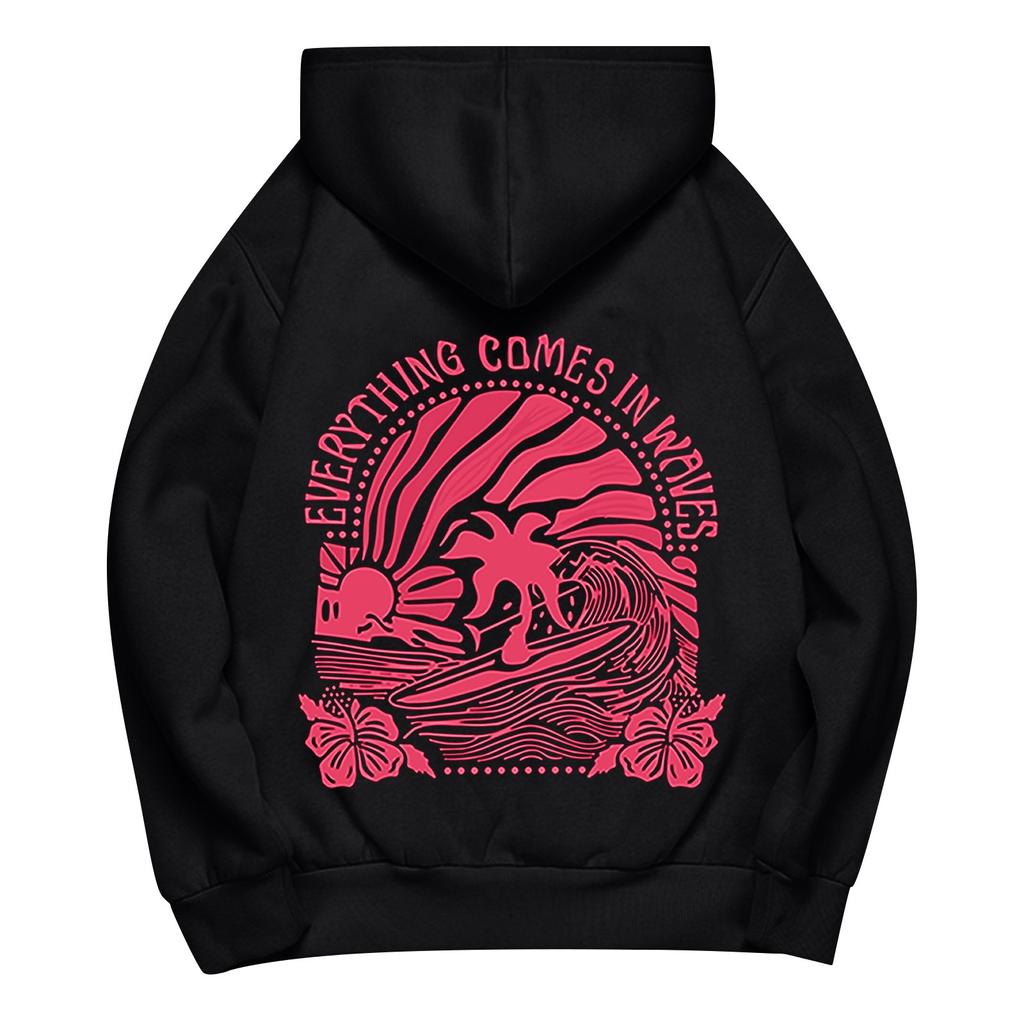 Unisex Langarm Casual Sweatshirt mit Tasche und Kordelzug und Hose Set