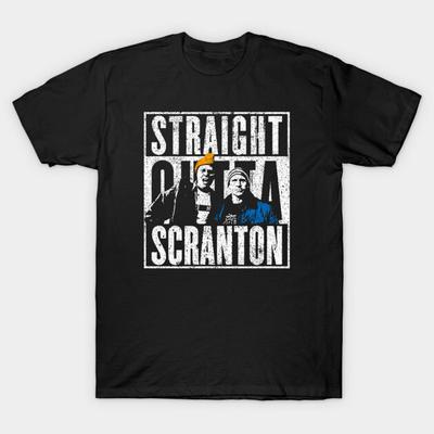 Asian Size Cotton Unisex Tshirt Print T-shirt Straight Outta Scranton - Lazy Scranton T-shirt No-Cut Print Regular Fit