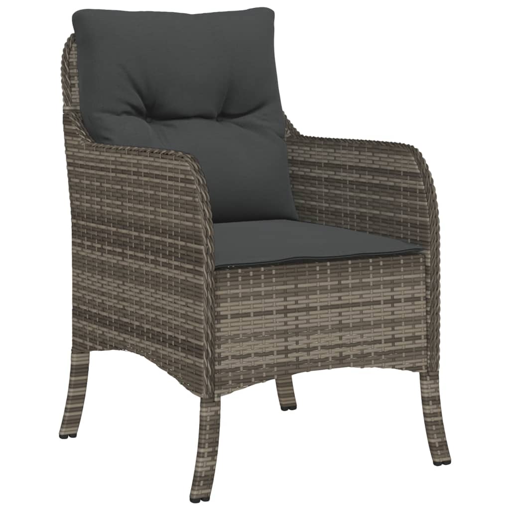 5-Cz. Gartenmöbel-Set mit Kissen, Grau, PE-Rattan