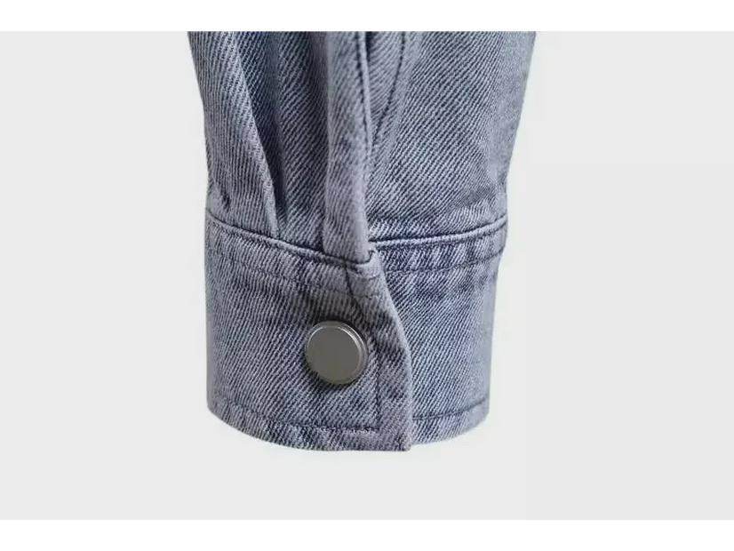 Męska cienka koszula dżinsowa z długim rękawem w stylu koreańskim - Modna casualowa kurtka robocza na wiosnę/jesień 2024