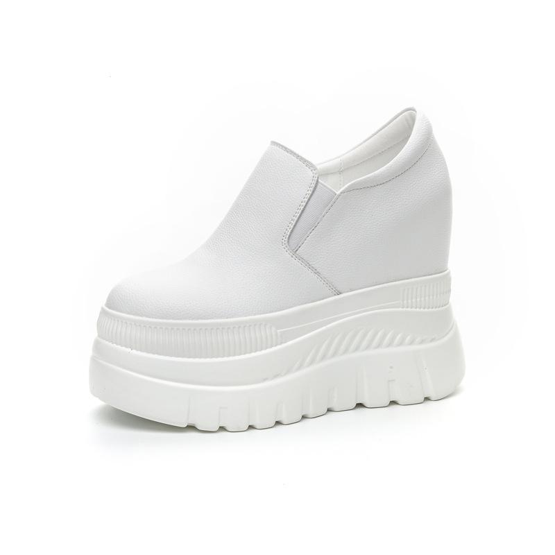 Women's casual super high heel single shoes, spring and autumn 2025 new thick-soled one-pedal women's shoes 12 cm solid color simple