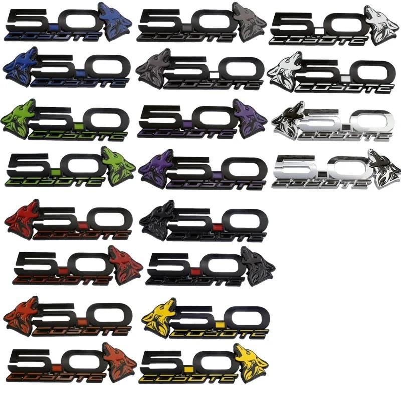 2Pcs New 3D Metal 5.0 Coyote Mach Logo Badge Emblem Decals Sticker For Mustang Dark Horse Shelby GT GT350 GT500 Accessories