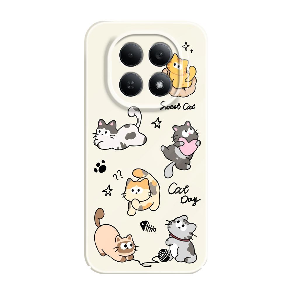 Happy Cat Phone Case For Xiaomi Redmi Note 15 14 13 12 11 Pro Plus 12S 11S 14C 13C 4G 5G Film Hard Cover