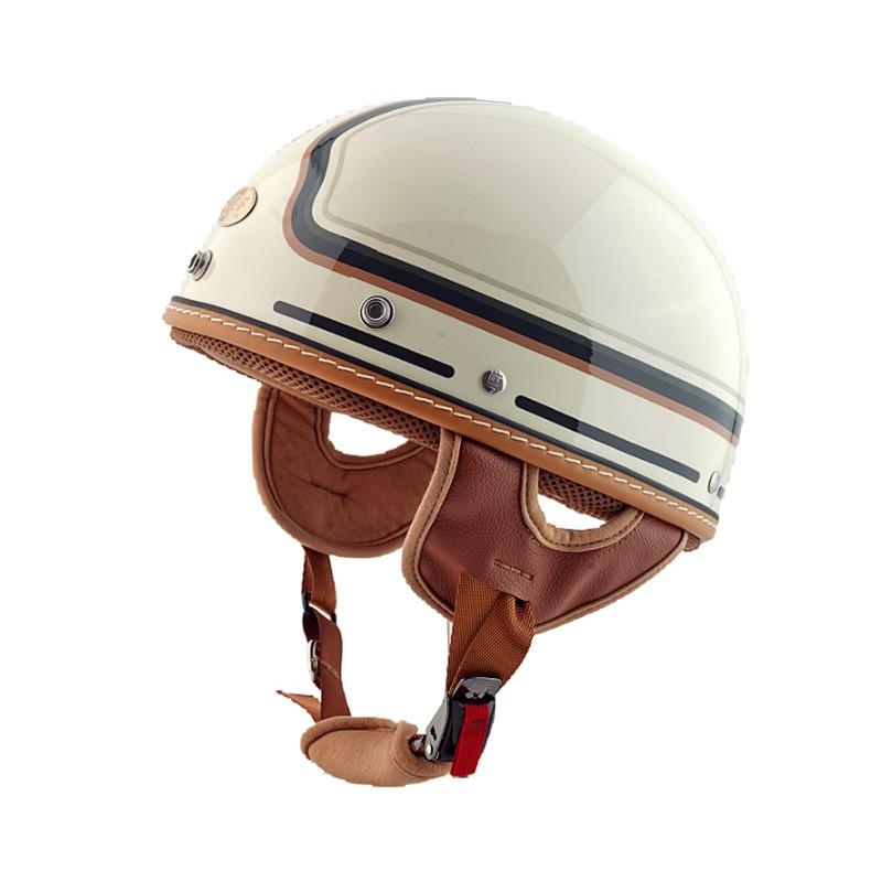 Vintage-Style Half Face Motorcycle Helmet Scooter Electric Bike Riders - 3C Certified ABS Safety Men Women