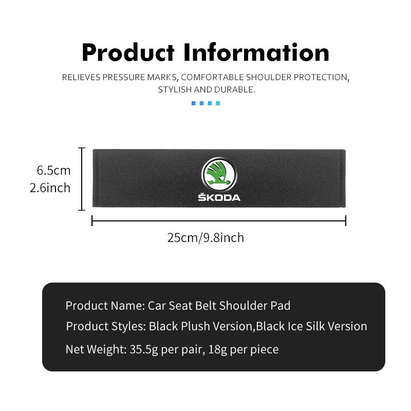 Car Styling Seat Belt Cover Comfortable Seatbelt Shoulder Strap Protector Pads For Skoda Fabia 1 2 Octavia a7 RS Superb Rapid