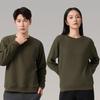 Unisex Wool Silk Waffle Knit Crewneck Sweatshirt