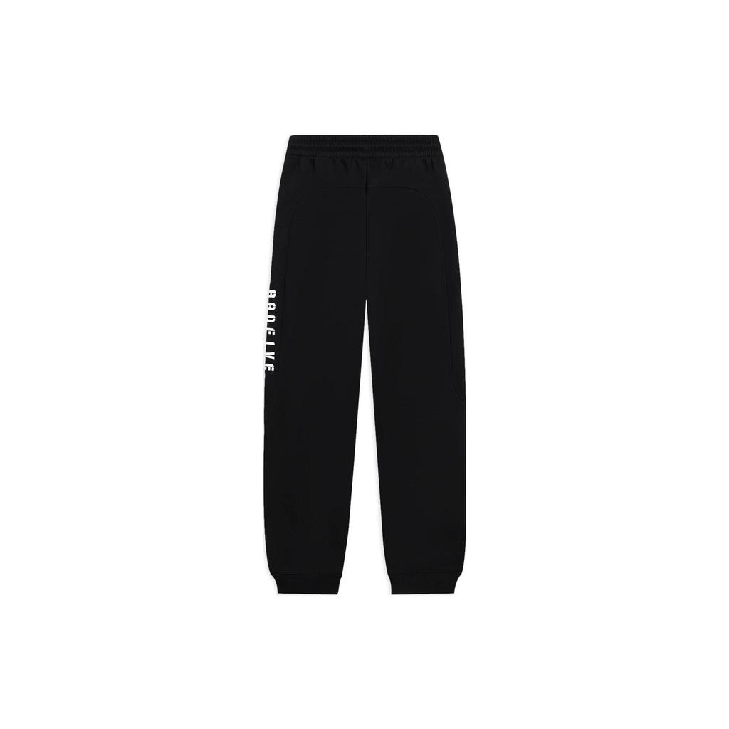 Li-Ning Badfive Series Solid Color Drawstring Joggers With Fleece Lining Men Bottoms Black AKLSB89-1