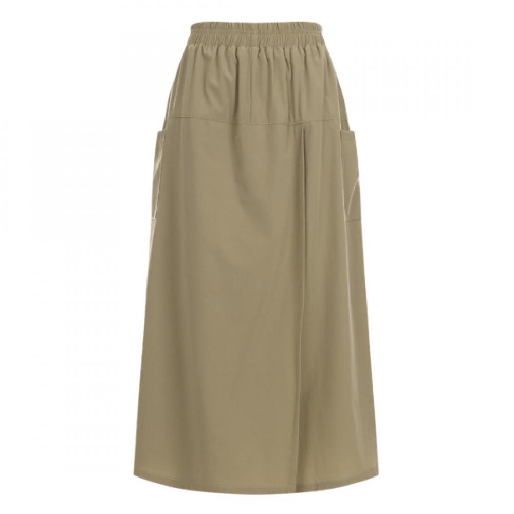 Shop   Women S waiStband Big Pocket Diagonal Cut Wrap Skirt pantS Beige Rbe Wpt 