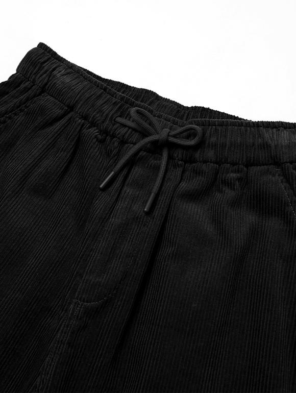 UCLA Unisex Corduroy Full Elastic Wide Pants [Black](Uzalp82_39)