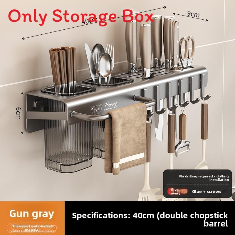 Kitchen Wall Mount Storage Rack With Multifunctional Storage For Home Use