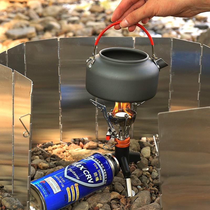 14-Piece Portable Aluminum Alloy Camping Stove Windshield with Box: Folding, Windproof Heat Concentrator Plate