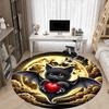 1pc bat Office Round Area Rug, Under Office Chairs Bedroom Living Room Home Decor, Room Deco