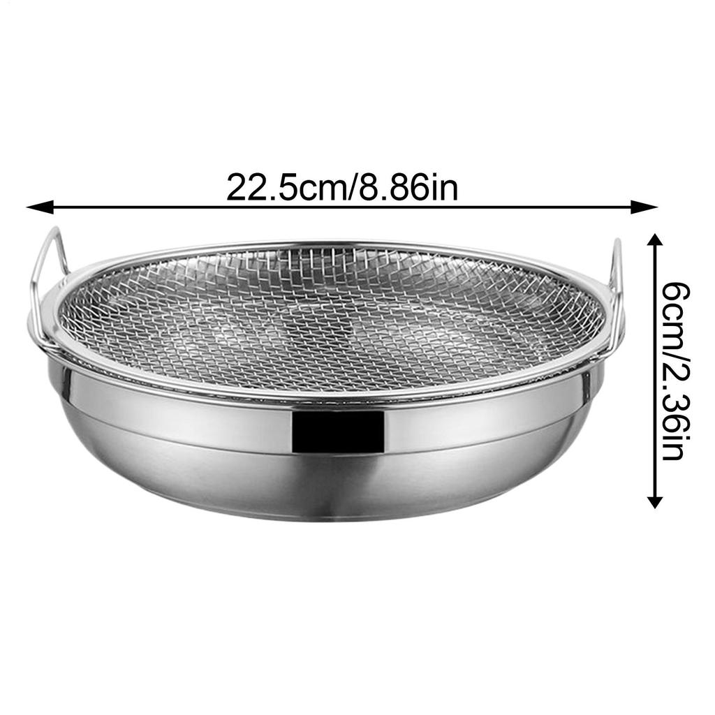 304 Stainless Steel Frying Oil Filter Grease Mesh Drainer Colander Household Circular Frying Oil Strainer With Handle