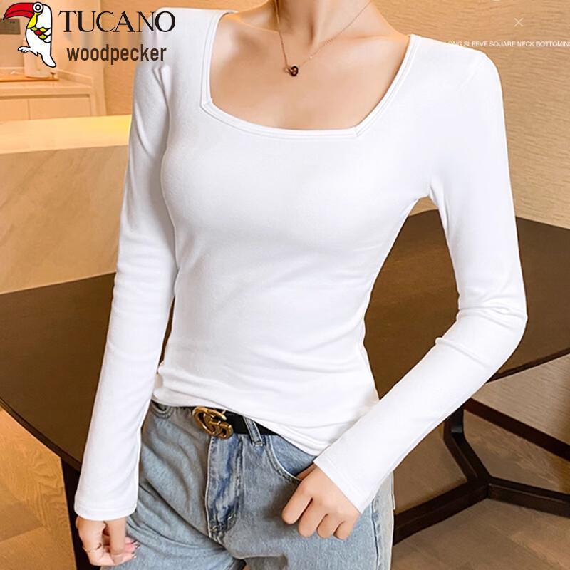 Woodpecker Women's Slim-Fit Square Neck Long Sleeve T-shirt