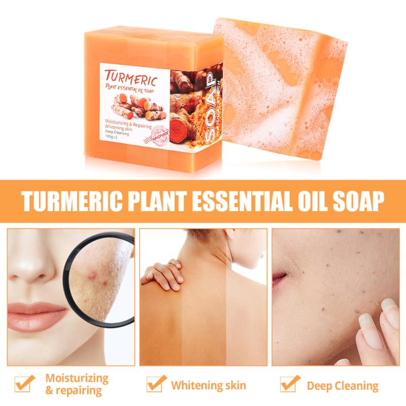 Savon au curcuma Crème au curcuma Blanchissant Correcteur d'acné Taches brunes Plus lumineux