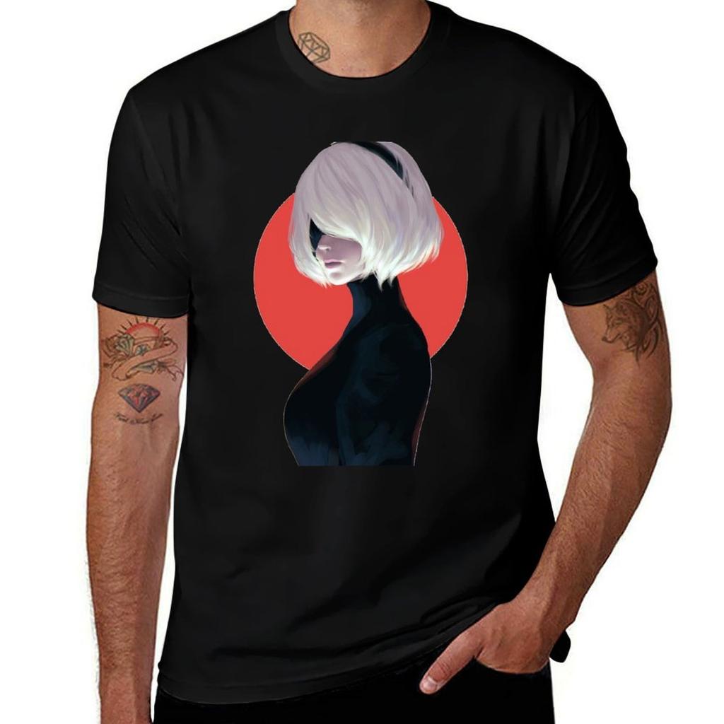 Nier Automata 2B T-Shirt Mann T-Shirts für Männer T-Shirt Mann Einfaches T-Shirt