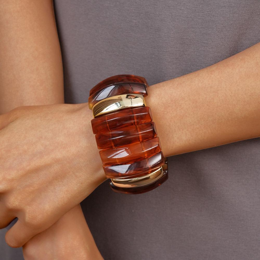 Geometric Exaggerated Bracelet Wide Retro Hand Ring Simple Wide Chunky Bangles  Summer