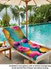 Vibrant Tropical Sunglasses and Hibiscus Print Quick Dry Lightweight Breathable Comfortable Beach Towel Summer Pool Outdoor Use