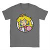 Men Super Marios Bros Princess Peach T Shirts 100% Cotton Clothes Funny Short Sleeve Crewneck Tees Adult T-Shirts