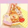 Adorable Pink And Orange Acrylic Cream Bear Globe Keychain Cute Accessory Cartoon