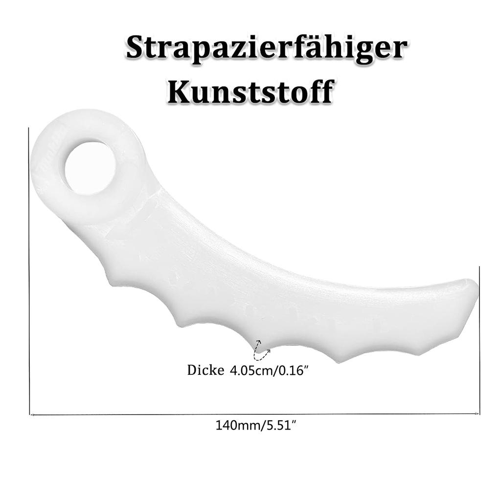 Kunststoff-Messerklingen 10er-Pack Ersatz für Freischneider und Trimmer DUR183, DUR184L, DUR189, DUR190L, DUR190U,