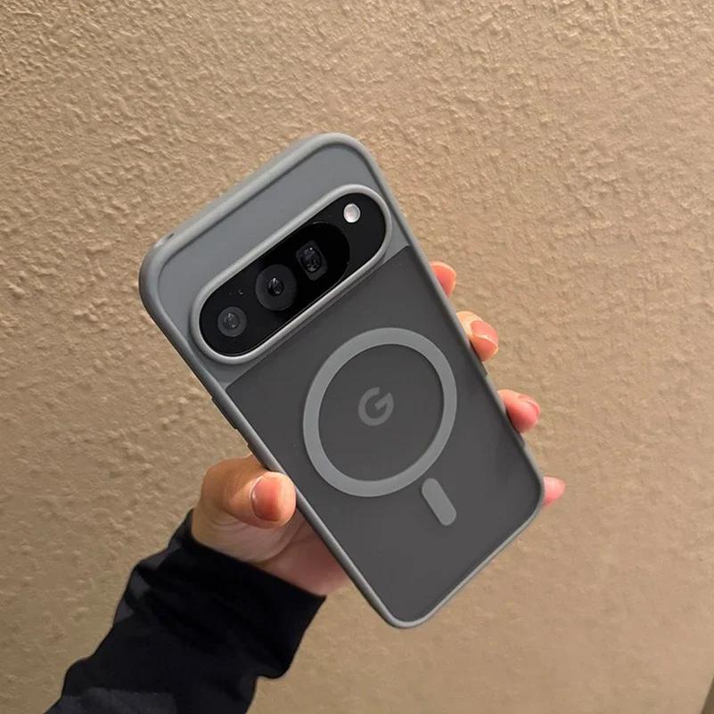 For Magsafe Translucent Matte Magnetic Case for Google Pixel 10 ProXL 9Pro XL 10Pro 10 9A Wireless Charge Candy Color Slim Cover