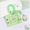 Retro Contrast Color Trend Transparent Card Holder Transparent Sliding Cover Student Campus Card Meal Card Bag ID Cover Protective Cover