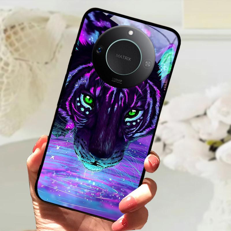 For Honor X9C Smart Case Cover Fashion Luxury Cool Animals Painted Fundas For Honor X9C Smart Tempered Glass Phone Back Shell