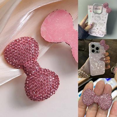 Sweet Diamond Inlay Large Bow Resin Flatback For Jewelry Making Diy Hairpin Crafts Charms