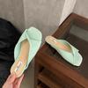 Fashion SUOJIALUN 2025 Summer New Candy Color Women Slipper Fashion Open Toe Slip On Slides Soft Flat Heel Outdoor Dress Beach Sandal