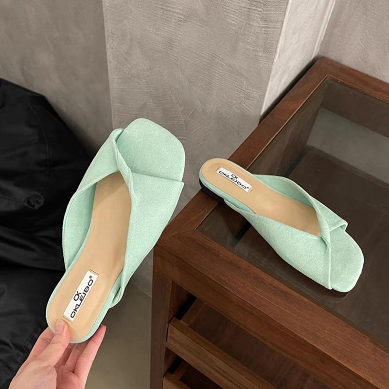 Fashion SUOJIALUN 2025 Summer New Candy Color Women Slipper Fashion Open Toe Slip On Slides Soft Flat Heel Outdoor Dress Beach Sandal