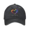 LGBTQ Rainbow Baseball Cap Vintage Distressed Denim Gay Pride LGBT Awareness Ally Snapback Cap Unisex  Outdoor All Seasons Caps