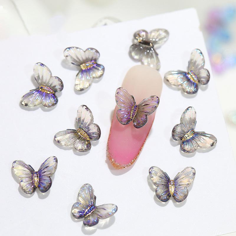 

3D Бабочка Аврора 20 шт. Звезда Разноцветный Шарм для Нейл-арта Ювелирные изделия для ногтей Декоративные элементы для DIY Маникюрные аксессуары L чёрный