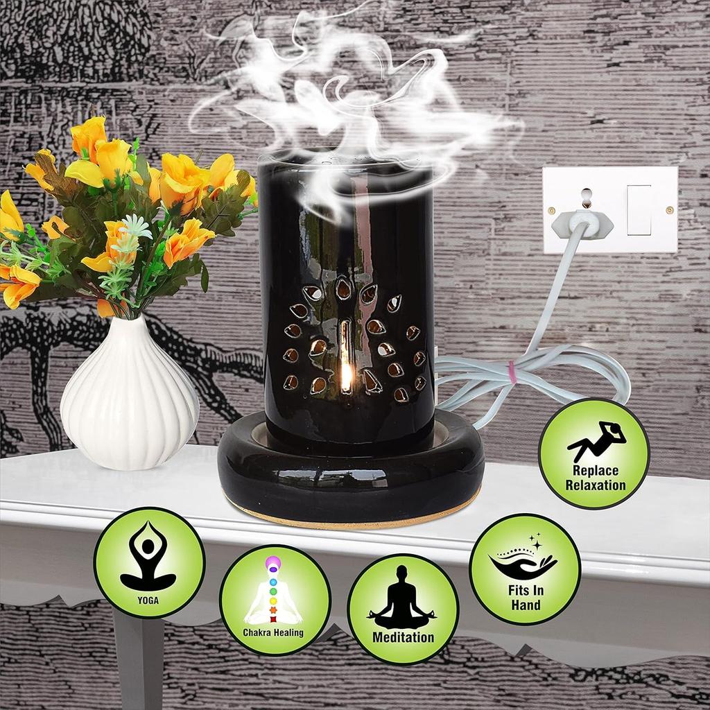 Difuzor Electric Ceramic pentru Ulei Aromatic, Difuzor Electric de Parfum de 8,5 inch Făcut Manual, Uleiuri Esențiale pentru Difuzor Umidificator pentru Casă