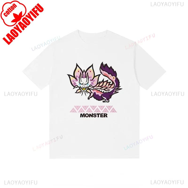 Monster Hunter Tshirt Funny Game Fans Cartoon Tops Cotton Korea Style Short Sleeve T Shirt Casual Hipster Streetwear Man Tees