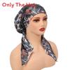 Elegant Floral Print Womens Headscarf Beanie With Polyester Material For All Seasons