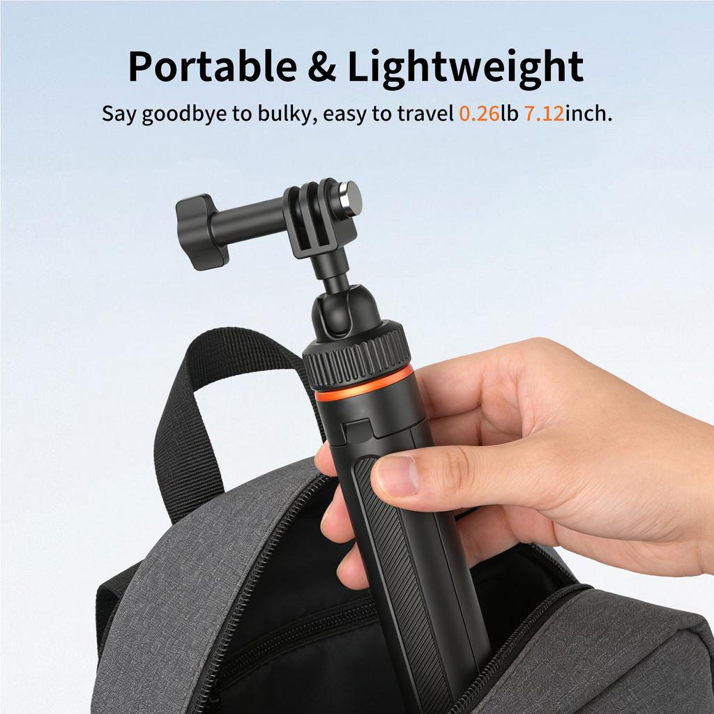 Selfie Stick Extension Rod Tripod 360 Degrees  Ball Head Lightweight Portable Vlogging Skiing Surfing Fits for Insta360