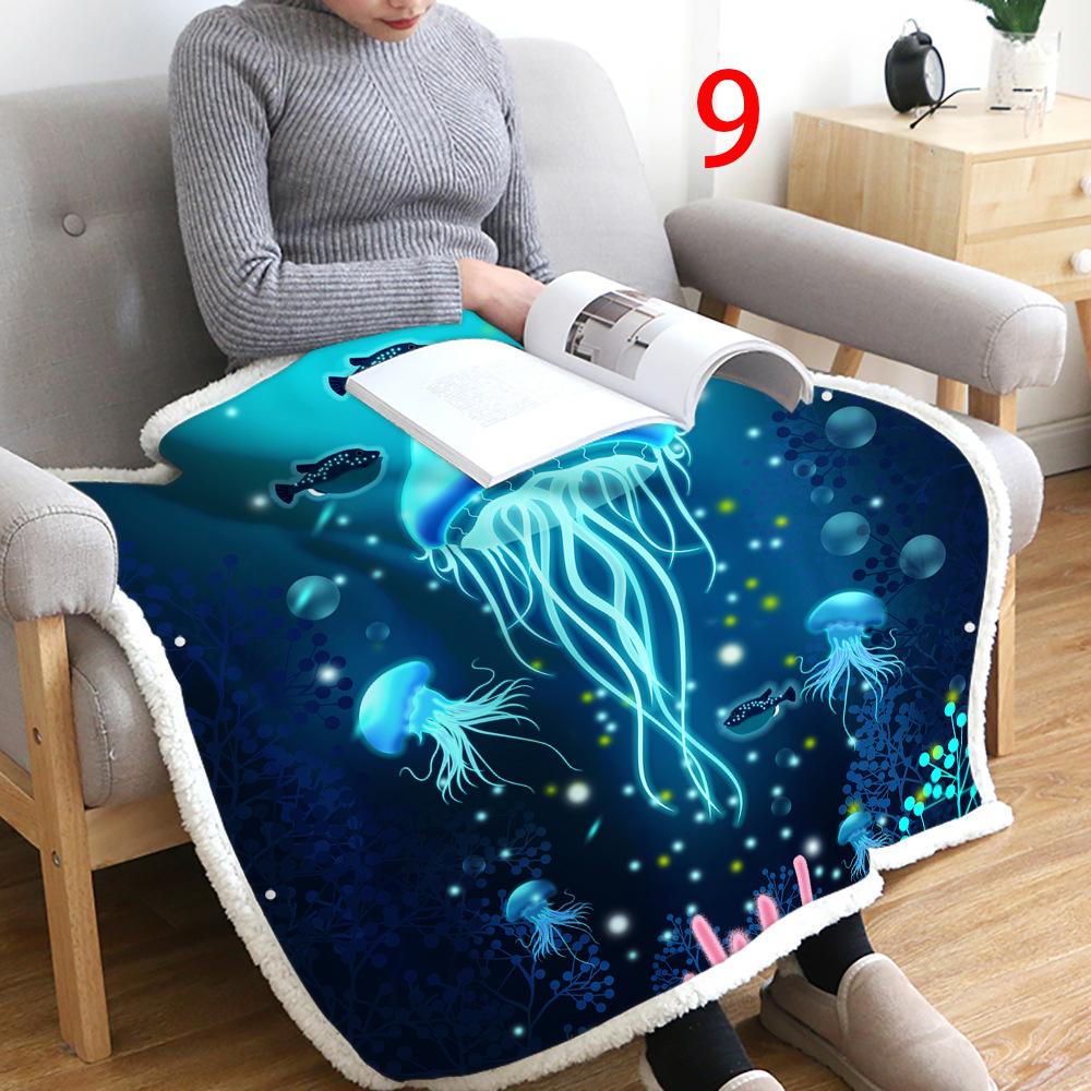 3D Flannel Warm Comfort Light Toss Multi-Size Magic Blanket Home Office Travel Bed Sofa Washable Blanket