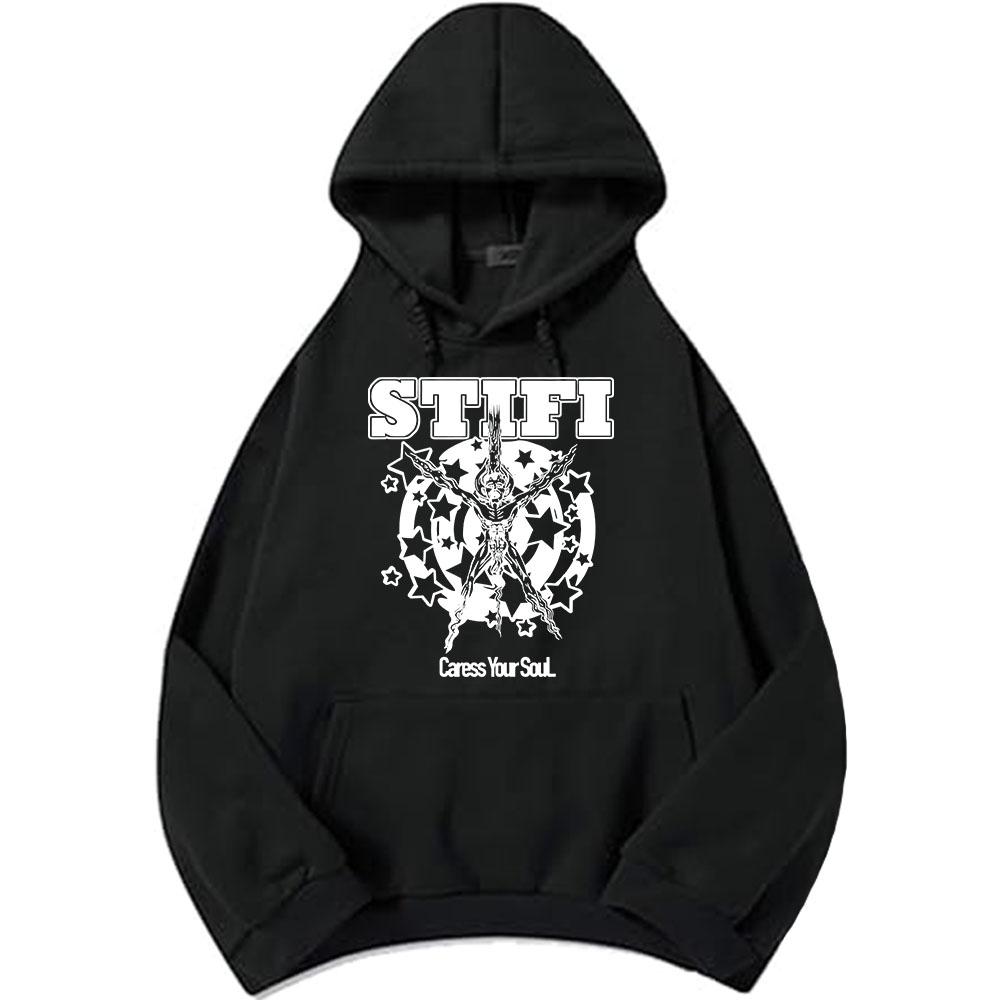 CARESSYOUR SOUL Hoodies Sticky Fingers STI FI Band Graphic Sweatshirts Long Sleeve Winter Hooded Pullover Male Sudaderas Unisex
