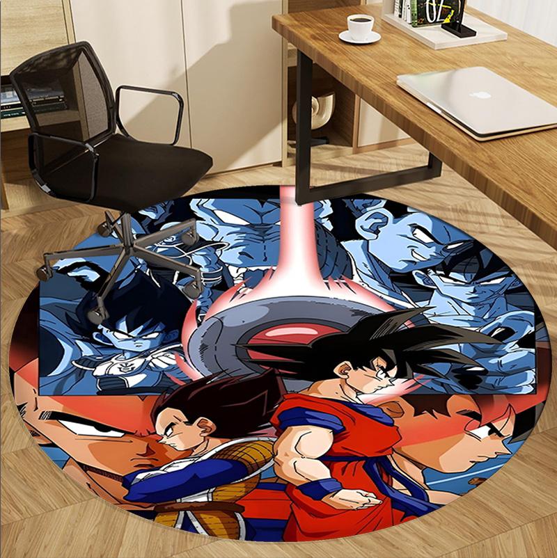 DRAGON BALL Desenli Yuvarlak Halı, İç/Dış Mekan Paspası, Piknik, Oyun Odası, Yatak Odası, Ofis, Oturma Odası, Ev Dekorasyonu Halısı, Doğum Günü Hediyesi