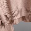 New Fashion Causal Knitted Pullover Suit Solid Color Half High Collar Wide Leg Pants Two Piece Set Autumn Winter