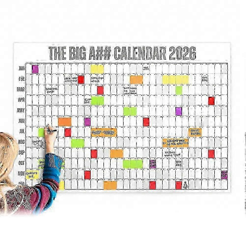 Der Big A## Kalender 2026 - Überformatiger Wandkalender mit Stift & Stickern, 2026 Monatsplaner für Home Office, 33x43 Zoll