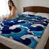 Throw High-Density Short Plush Blanket For Sofa Nap Air-Conditioned Room Soft Skin-Friendly Japanese Waves