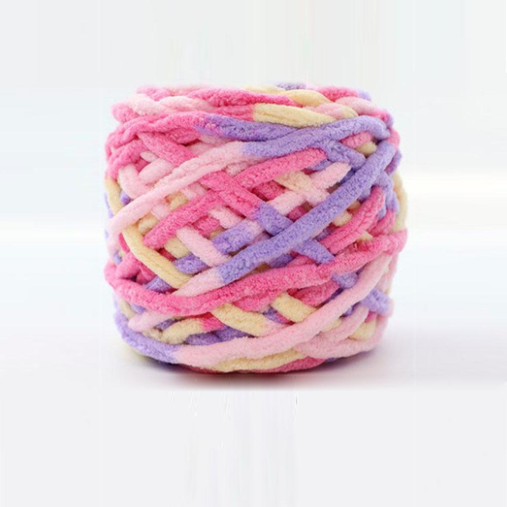 

1Ball Rainbow Color Thick Knitting Yarn 7mm DIY Hand-Knit Crochet Thread for Winter Sweater Hat Gloves Warm Winter Craft Project