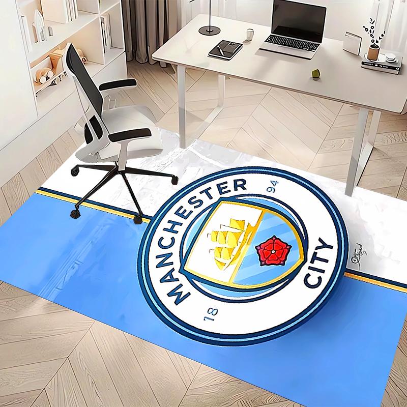 Manchester City Football Club Printed Absorbent Washable Carpet, Non-Slip Bathroom Mats, Kitchen Rugs, Yoga Mat,Living Room Entrance, Camping Picnic R