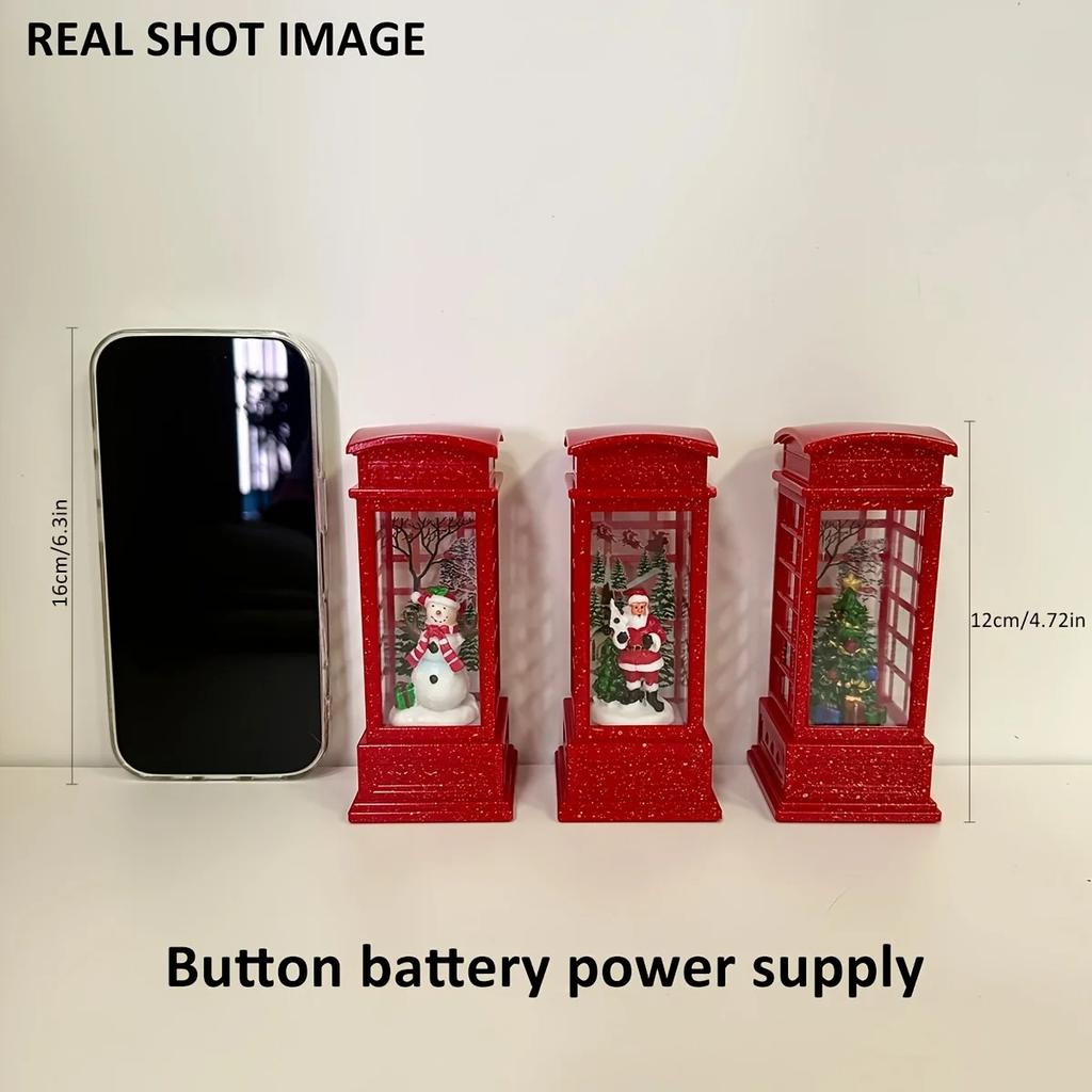 Weihnachts-Desktop-Dekorationen beleuchtete Telefonzellen Weihnachtslichter Telefonzellen Windlichter Kristalllichter Geschenke